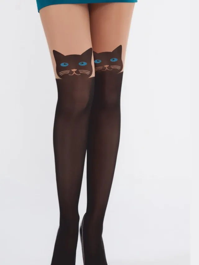 Daymod Dierenprint Cat Tights 60 Denier - NATURAL