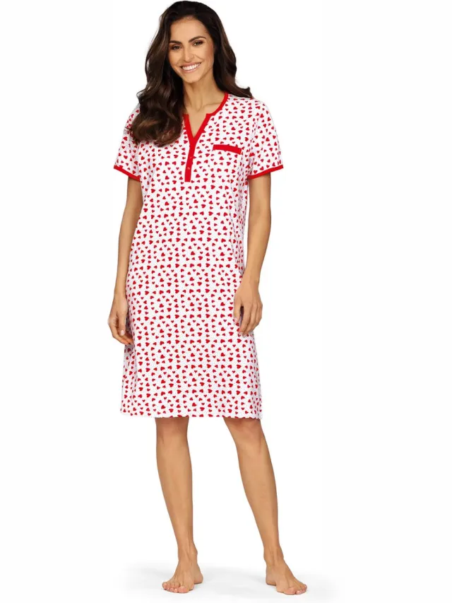 Comtessa Nachthemd 'Hello Love' - Katoen - 100cm Rood