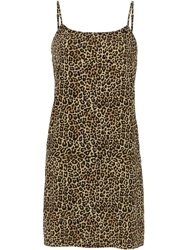 Ringella Leopard dames spaghetti nachthemd Ringella - Bruin - Maat - 42