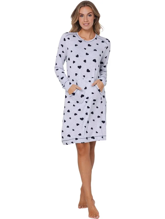Rebelle Nachthemd - Silver Frost - Viscose - Hartjes - Grijs