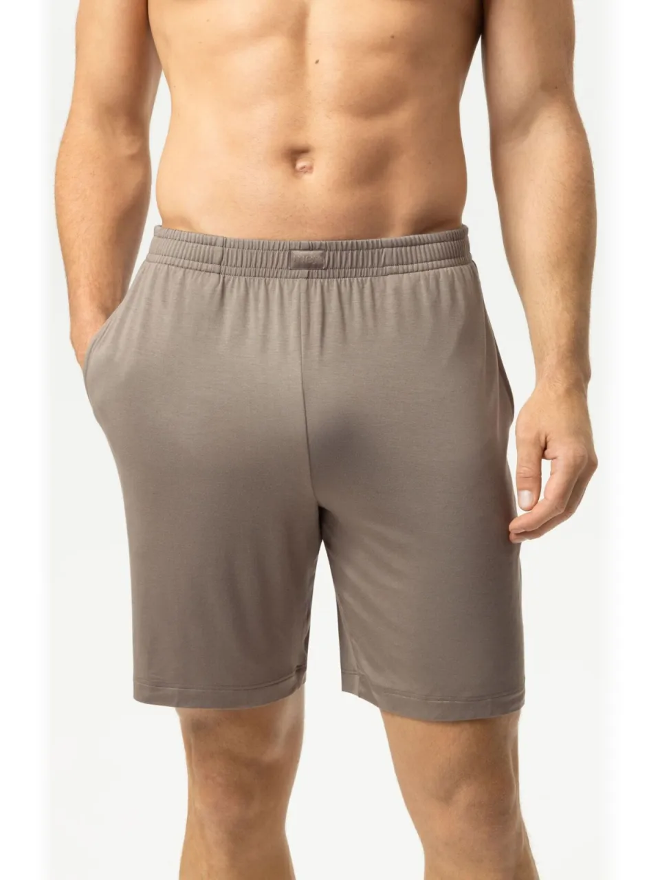 Mey Jefferson korte pyjamabroek taupe Licht eiken