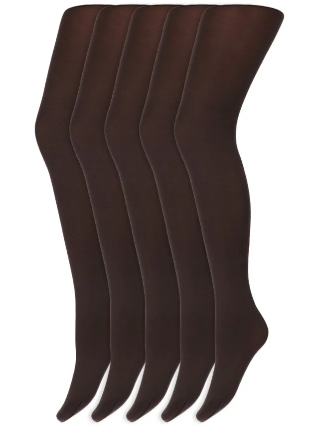 Marianne Gekleurde Panty’S | Micro | 60 Denier | Merk: Marianne | Maat: S T/M Xxl | Kleur: Chocolate | 5 Paar Bruin
