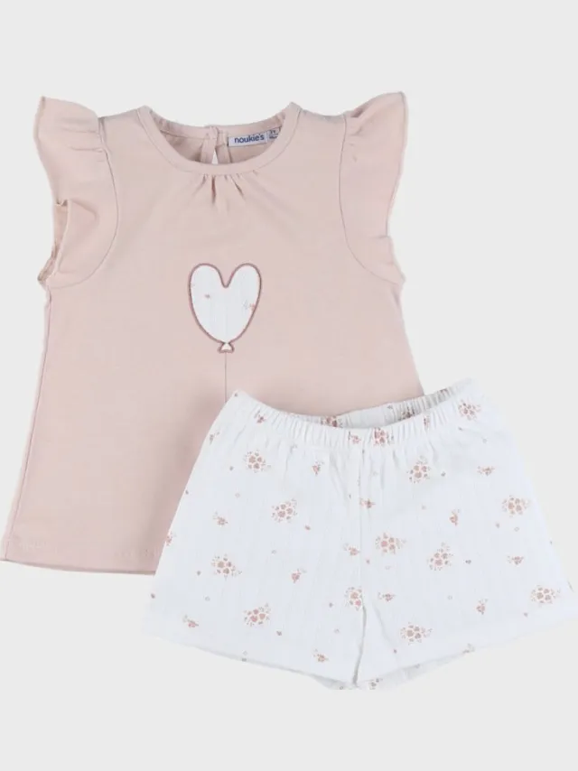 Noukie's Pyjama- Meisje - Zomer - Roze - 4 jaar 104