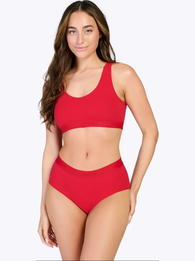 Ten Cate Dames Bra top 2-pack – Ondergoed voor dames – Maat S – 2-PACK – Red/black – Comfortabel Katoen Ondergoed – Ademend & Zacht – Voordeelverpakking