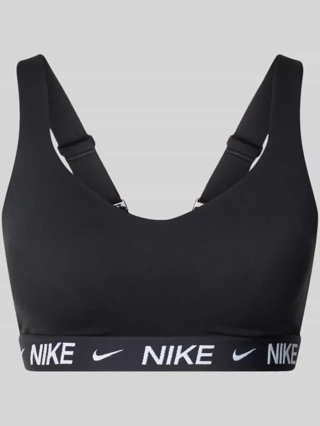 Nike Bustier met labeldetails en verstelbare bandjes Zwart