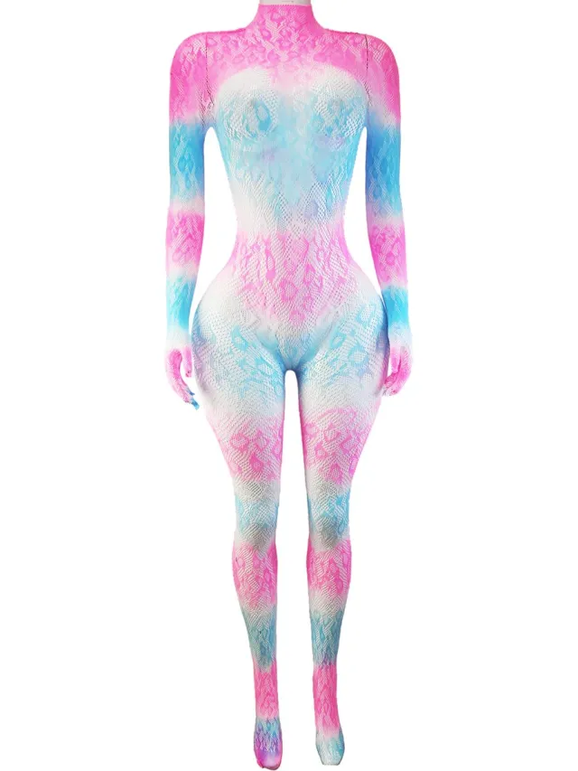 BamBella ® - Panty pak -Onesize - body suit - Dames - Onesize - Erotische jumpsuit van kant lingerie roze wit blauw