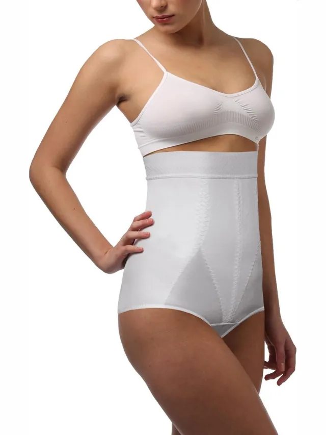 LVL Style Shapewear - Elastische medische postnatale slip - hoge taille en met een siliconen band - Figuurcorrigerend ondergoed - ZWART / XS MADE IN EU