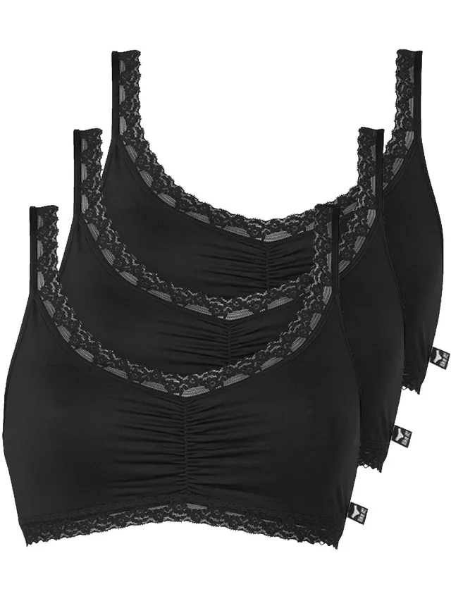 Like it! 3-pack Soft bh Olivia Zwart