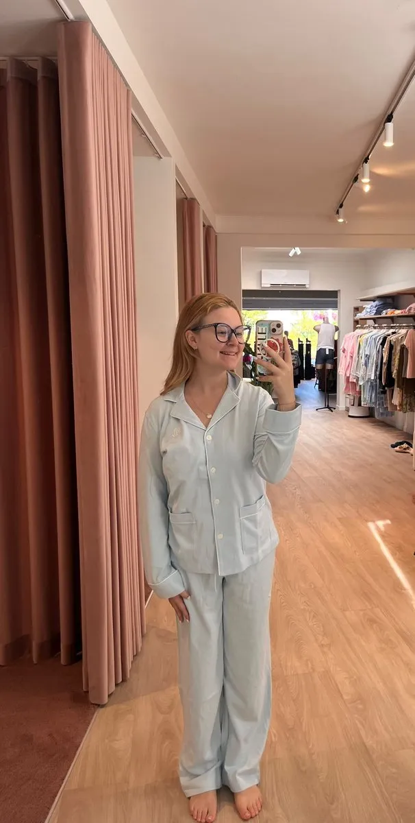 Ralph Lauren , pyjama, flanel, lichtblauw
