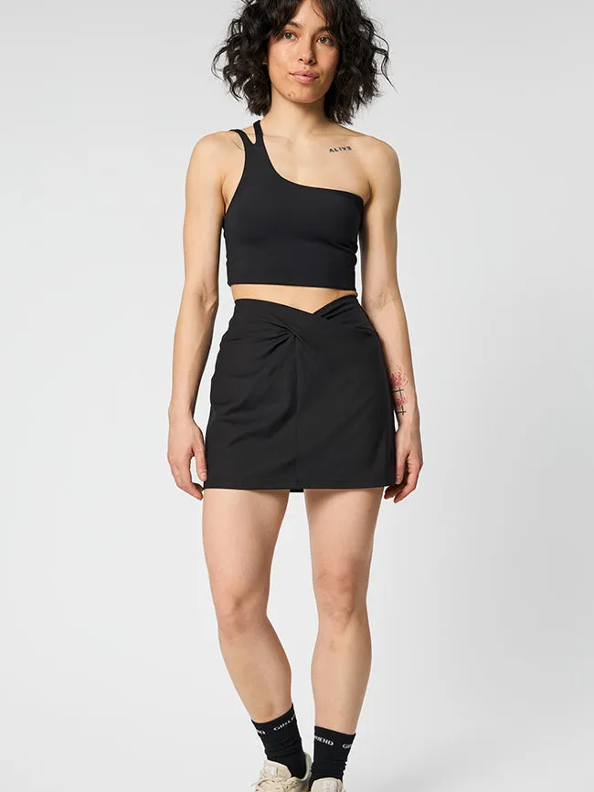 Girlfriend Collective dames vegan Skort Compressive Twist Zwart