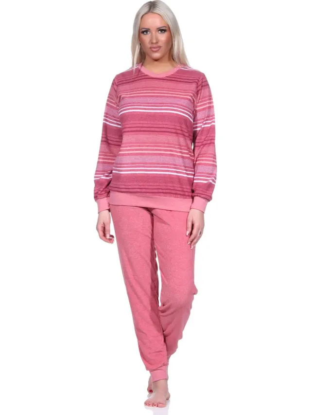 Normann dames badstof pyjama 22220193235 - Rose - XL 48/50