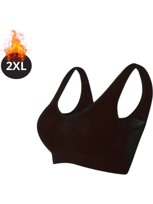 Bovista BH Zonder Beugel - Zonder Bandjes - Push-up Bh's - Comfort Beha - Comfortabel - Sterk - Yoga - Plus Size - Zwart