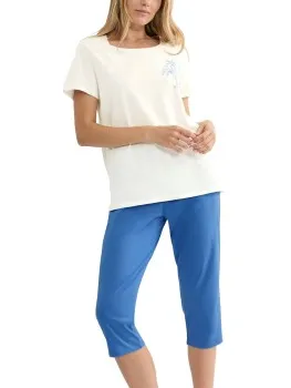 Triumph PK 02 Capri Pyjama Set Groen,Roze,Versch.kleure/Patroon,Beige,Wit,Blauw