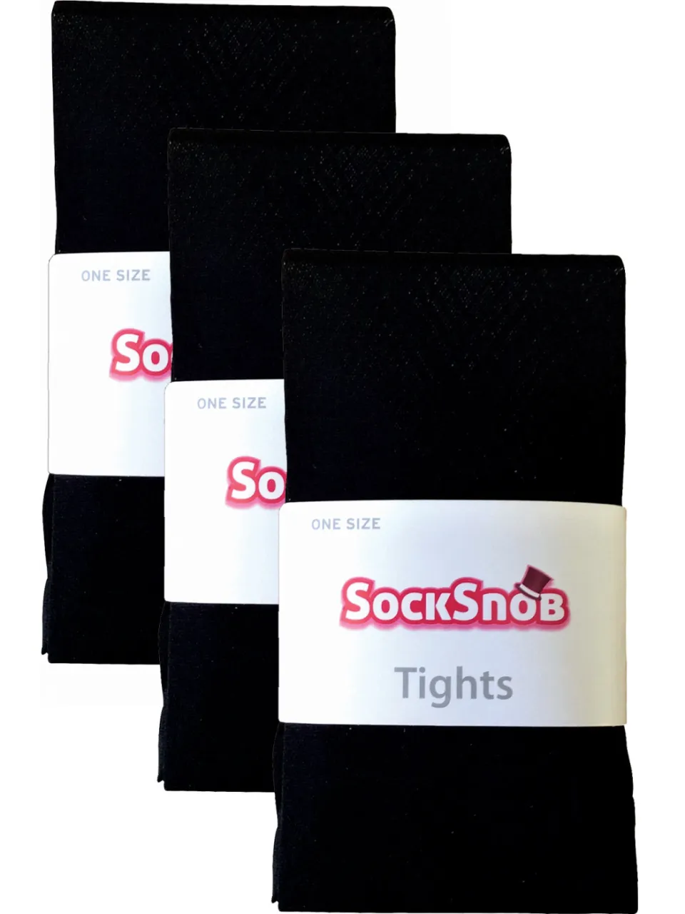 Sock Snob 3 paar dames gekleurde ondoorzichtige 80 denier panty's - Zwart, foto 2