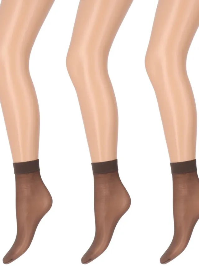 Marianne Dames Pantysocks Satin Sheers - 15Den - 3-Pack - Maat One Size - Graphite