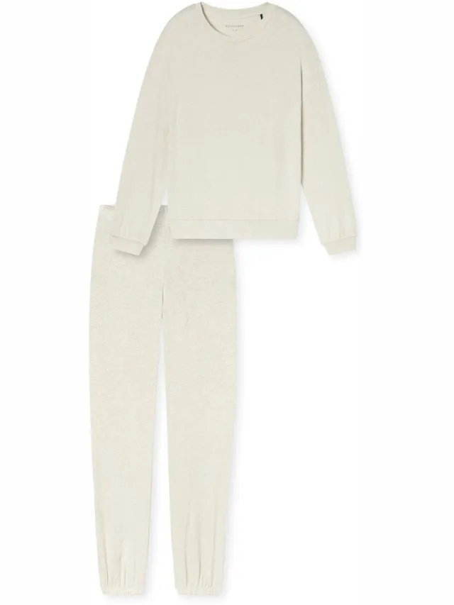 Schiesser Pyjama lang - Dames - Pyjamas beige melange