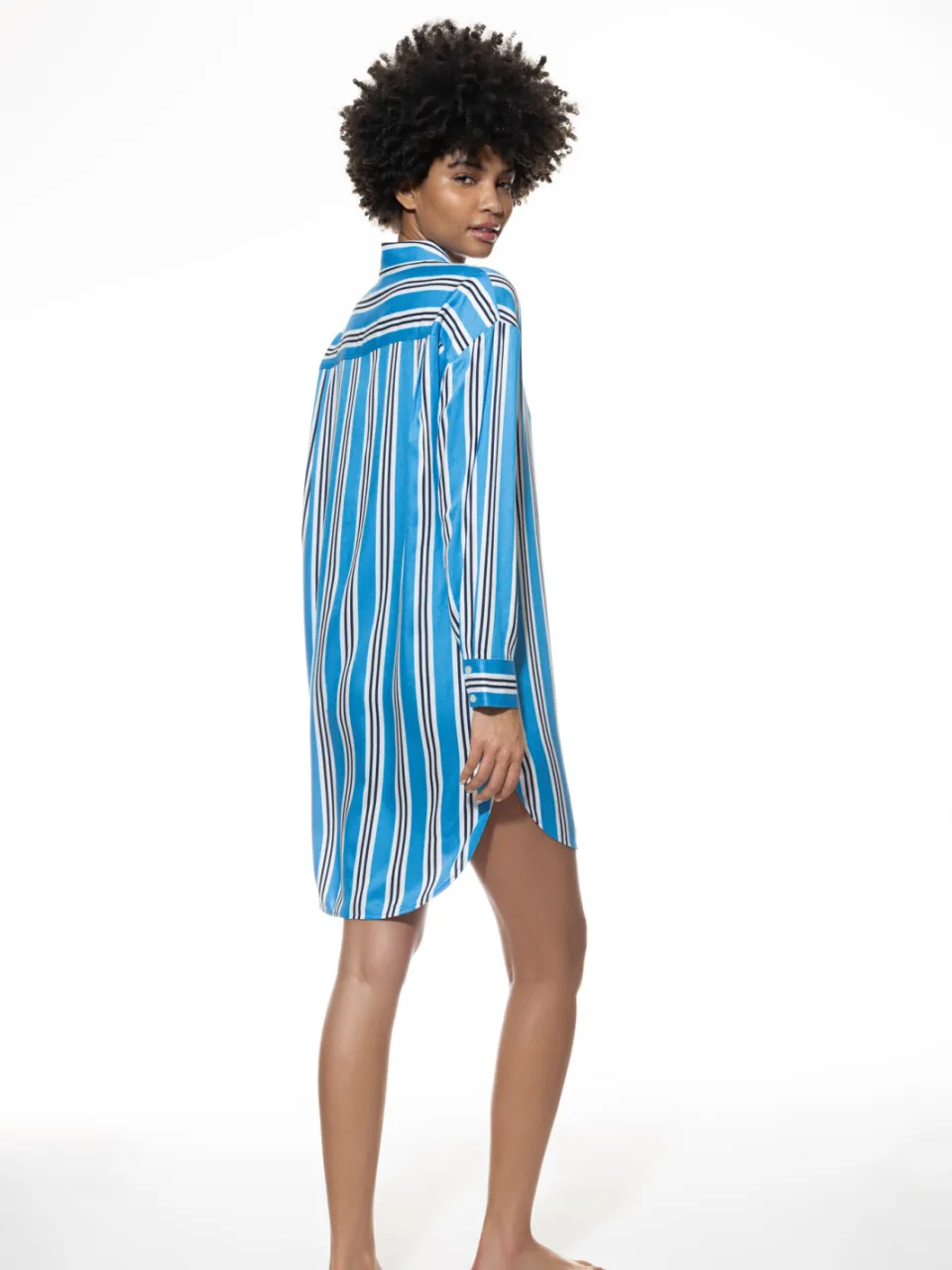 Mey Nachthemd lange mouwen Serie Calming Stripes Blue Atmosphere, foto 2