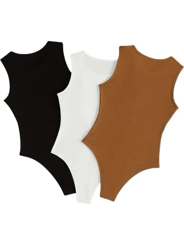 100 Bodysuit Dames - Jumpsuit - Corrigerend Ondergoed - Body plunge - Lingerie - Setje Vrouwen - 3 Pcs - Gemengd