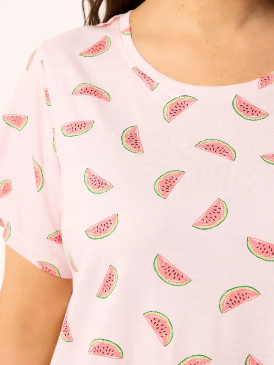 Yours Plus Size Roze Nachtjurk Met Watermeloenprint-52, foto 5