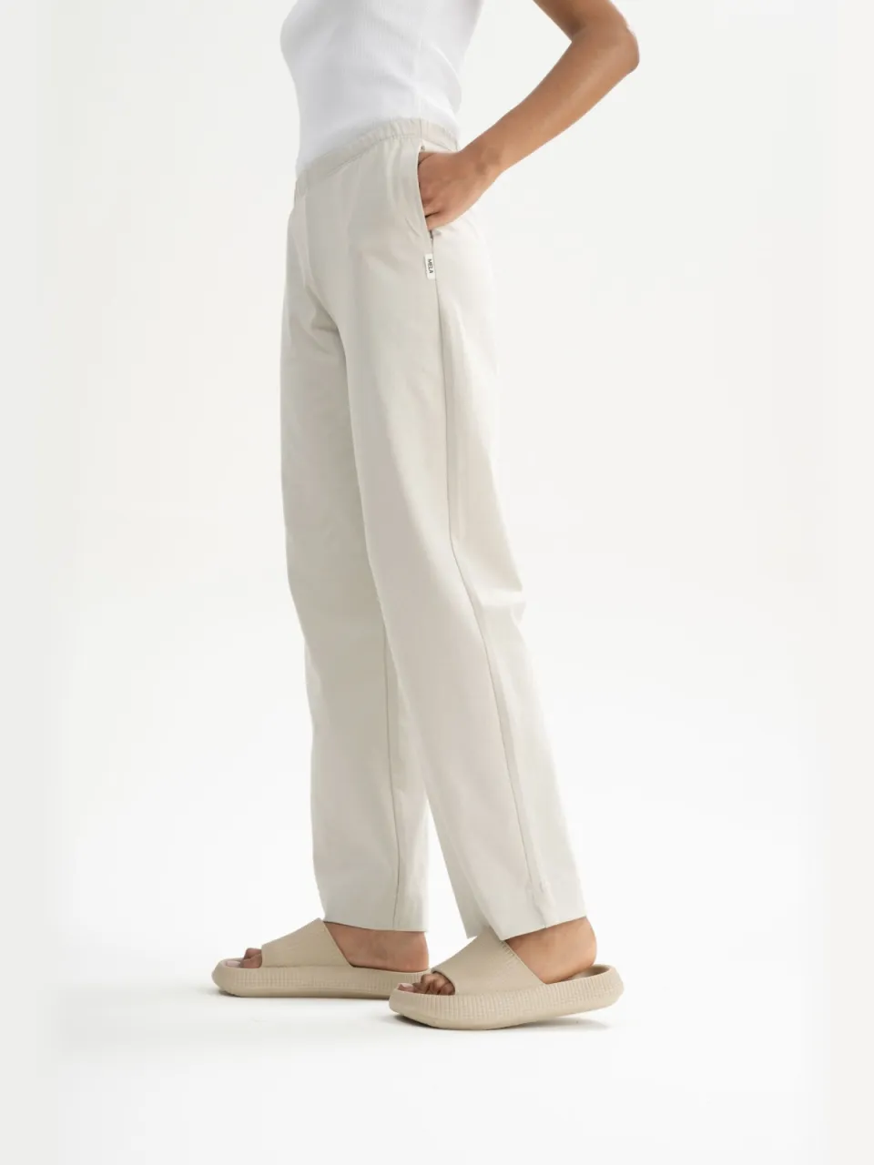 MELA dames vegan Loungebroek Kirani Beige, foto 2