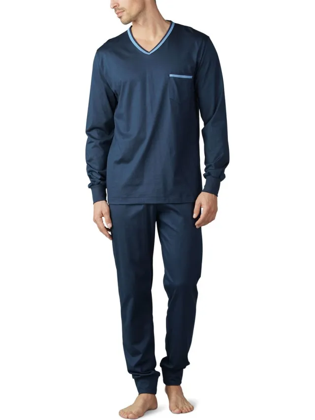 Mey heren pyjama Leongatha - donkerblauw