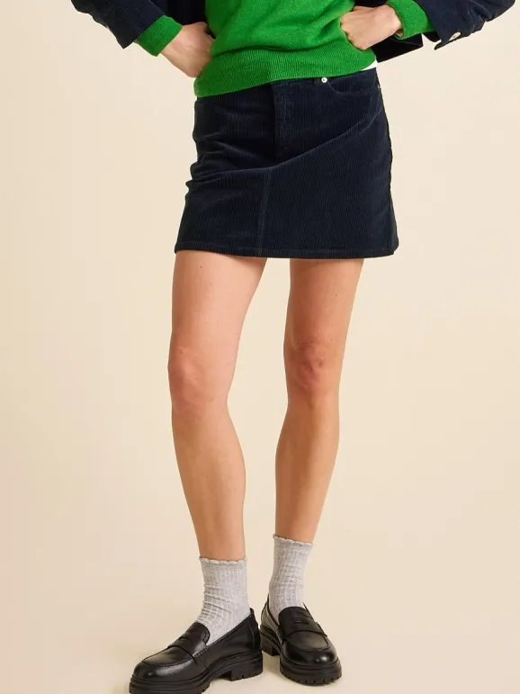 Côtelé dames vegan Minirokje Marineblauw, foto 2