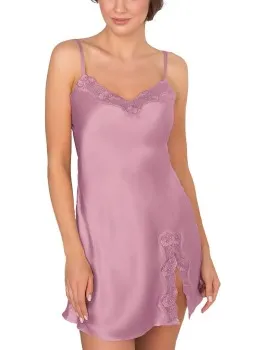 Lady Avenue Pure Silk Slip With Lace Zwart,Roze,Beige,Wit,Grijs,Blauw