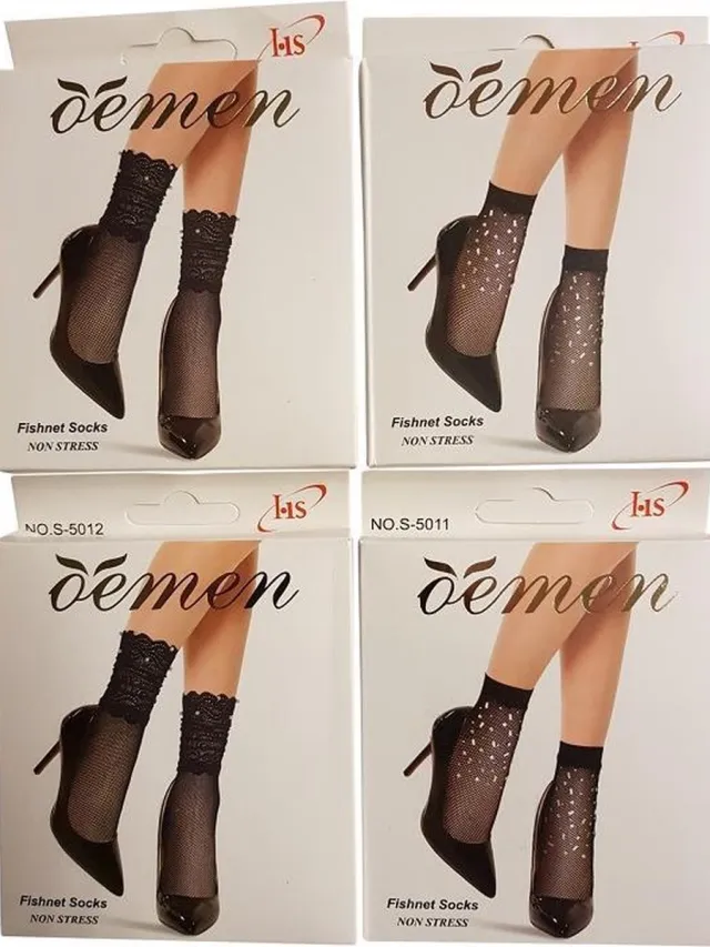 Yanoir fantasie visnet sokjes met steentje-39 zwart
