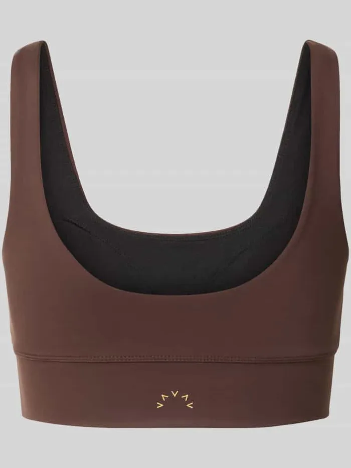 Varley Slim fit sport-bh met logoprint model 'Freesoft' donkerbruin, foto 2