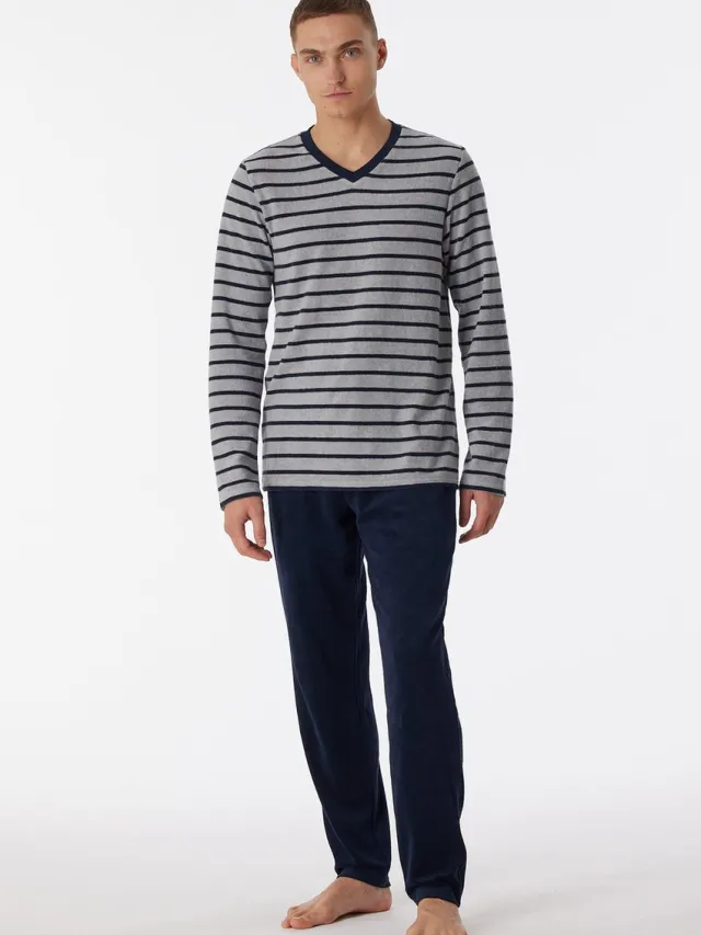 Schiesser Warming Nightwear- Pyjama – 180278 – Grey Melange - 48 grijs- melange