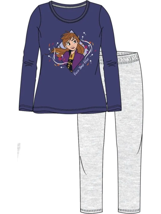 Disney Frozen 2 pyjama - pyjama - blauw - grijs - Maat 128 / 8 jaar