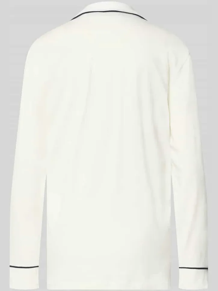 Christian Berg Woman regular fit pyjamabovendeel met borstzak offwhite, foto 2