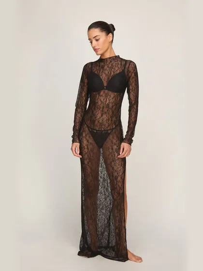 Hunkemöller Slipdress Allover Lace Zwart