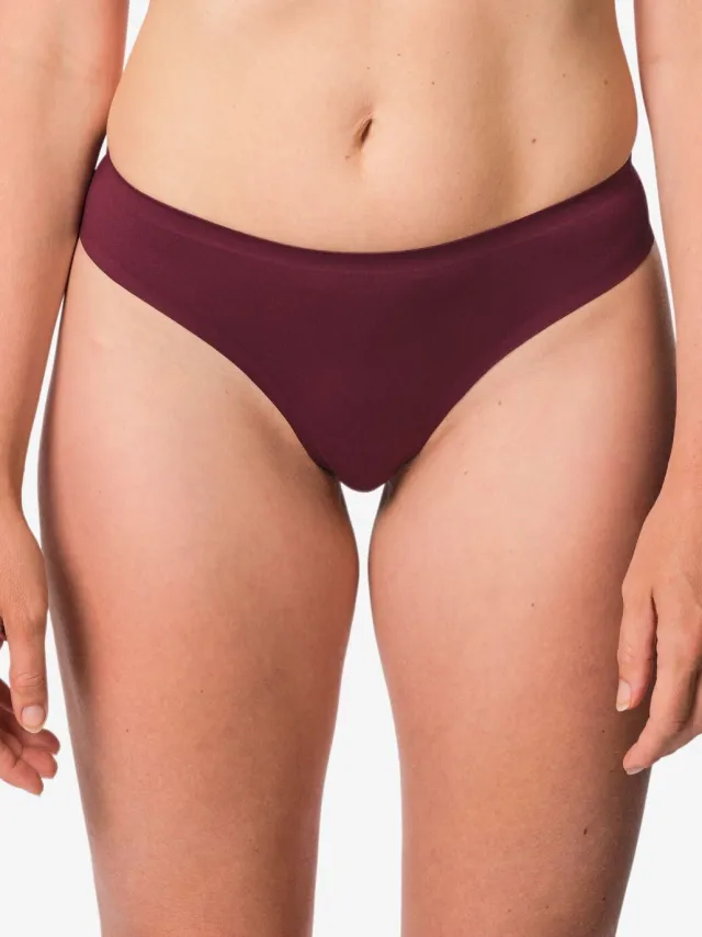 HEMA Damesstring second skin micro donkerrood (donkerrood)