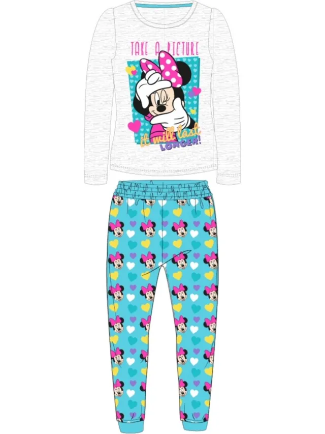 Disney Minnie Mouse Pyjama-set Katoen Grijs/Turquoise