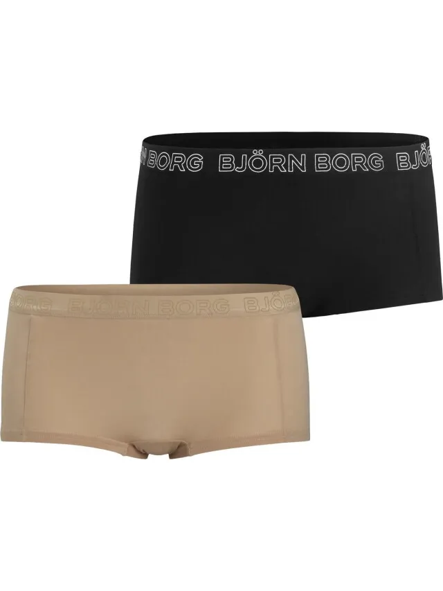 Björn Borg Björn borg dames minishorts 2-pack – frappe/ Zwart