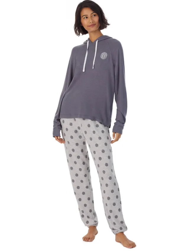ESOTIQ DKNY Damespyjama - Lange mouwen - Capuchon Roze