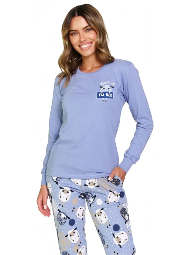 Doctor Nap Katoenen Familie Pyjama Dames Sheep PM.7346 42 / Blauw
