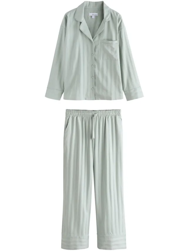 Next Dames - Studio pyjama met knoopsluiting - Groen