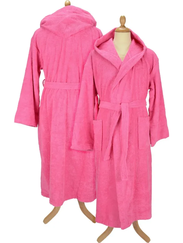 ARTG Robezz - Badjas met Capuchon - 100% Badstof Katoen -Rose