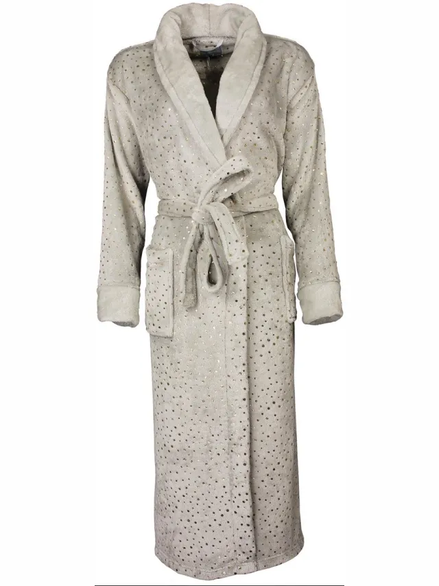 Irresistible Dames Badjas - Fleece - Licht Grijs