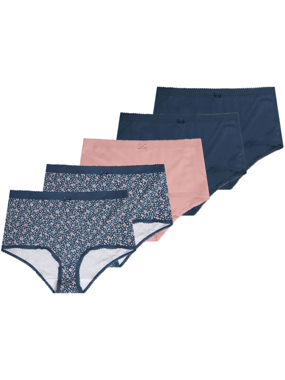Yours Yourset 5Pack Marineblauwe Maxislips Met Kleine Bloemenprintsize 46-48, foto 3