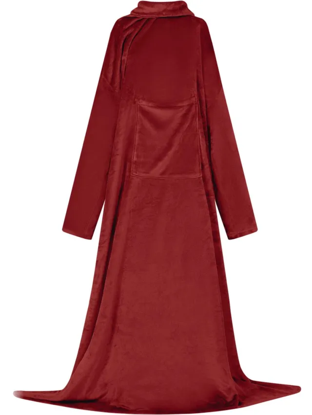 vidaXL Deken hoodie Bordeaux Rood F Flanel, foto 2