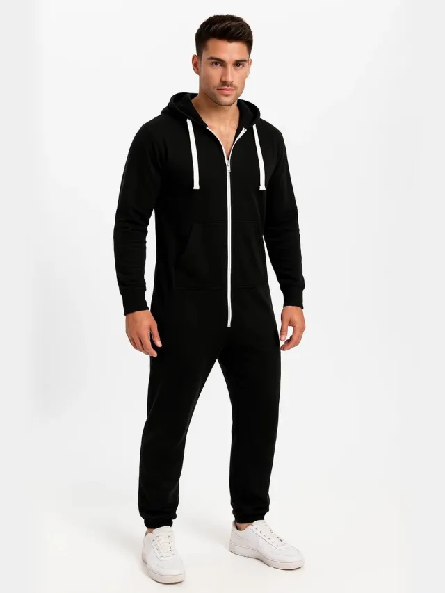 JC Blue Zwarte Onesie - Huispak - Onesie mannen - Onesie Vrouwen