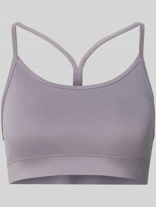 New Balance Yoga bh met cut-out op de rug aan de achterkant Middengrijs