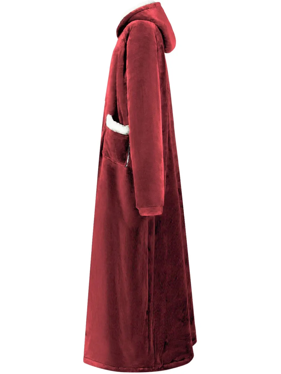 vidaXL Deken hoodie Bordeaux Rood M Fleece en Flanel, foto 3