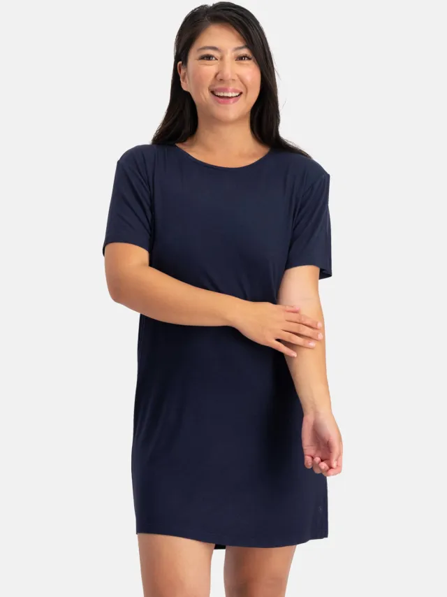 Bamboo Basics Nora nachthemd donkerblauw