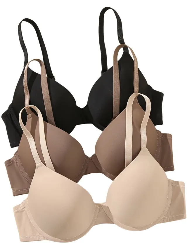 Currero BH Zonder Beugel - Strapless - Zonder Bandjes - Met Voorsluiting - Push-up Bh's - Comfort Beha - Comfortabel - Grote Sluiting - Zwart + Beige + Mokkabruin - Cupmaat