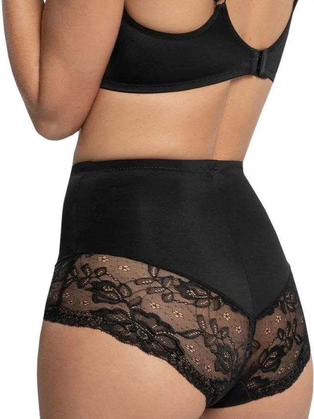 Dorina Corrigerende slip - Brigitte - Medium Control - kanten Shapewear tailleslip - Zwart /