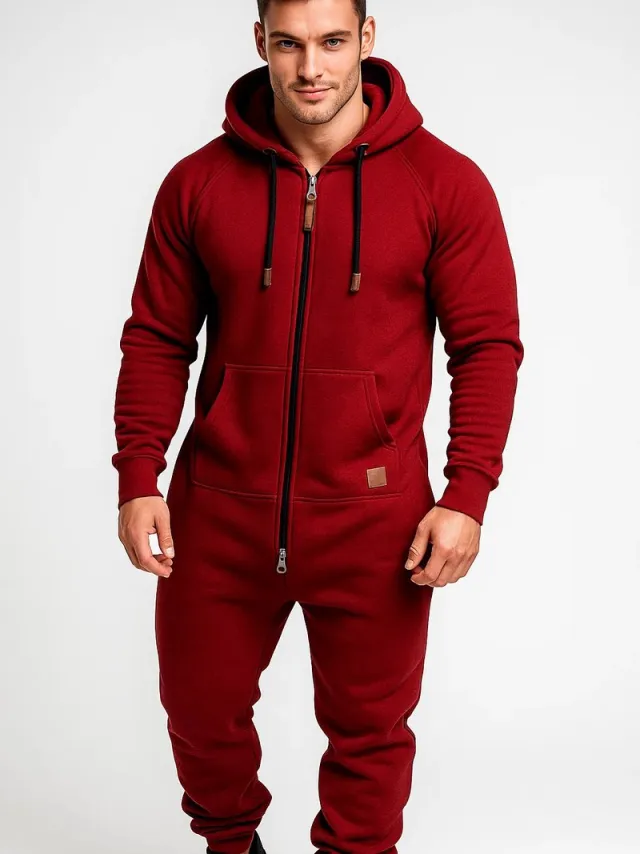 JC Blue Rode Onesie - Huispak - Onesie mannen - Onesie Vrouwen Rood